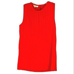 Y.Le.V Red Accordion Pleated Tank Top Sz 8